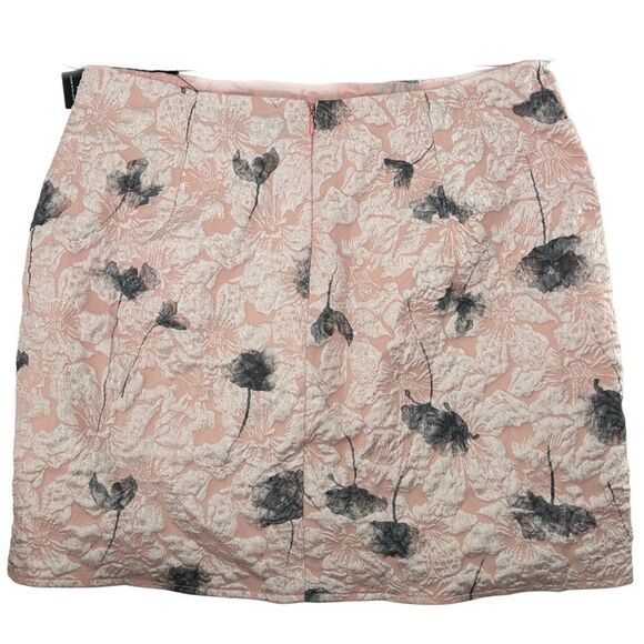 Lulus Most Darling Blush Pink Floral Jacquard Skirt NWT Large - Picture 4 of 10
